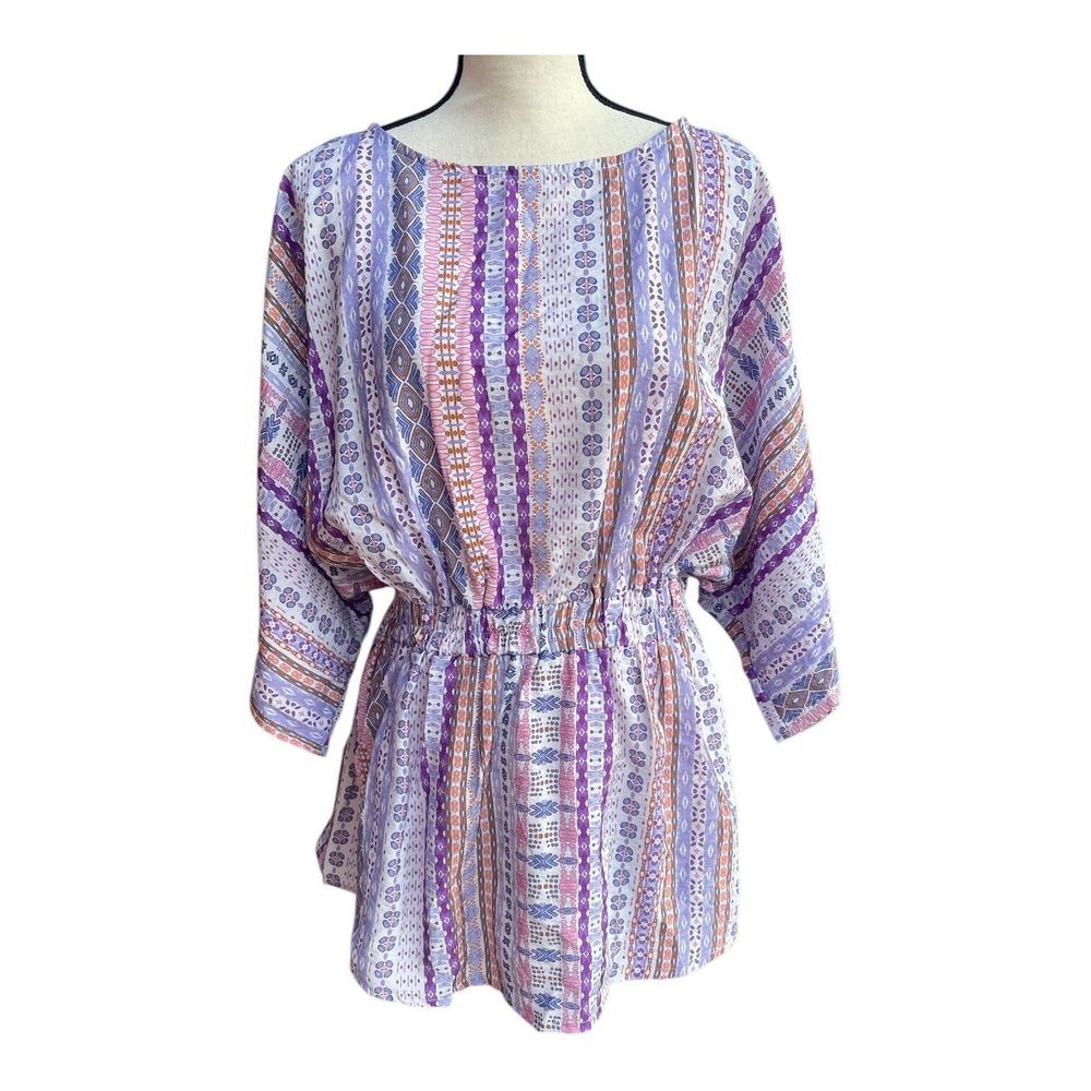 Meet Me in Santorini Swimsuit Cover Up Women's Size XL Pink Purple NWOT‎
